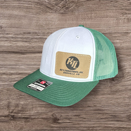Green and White KTL Circle Patch Hat