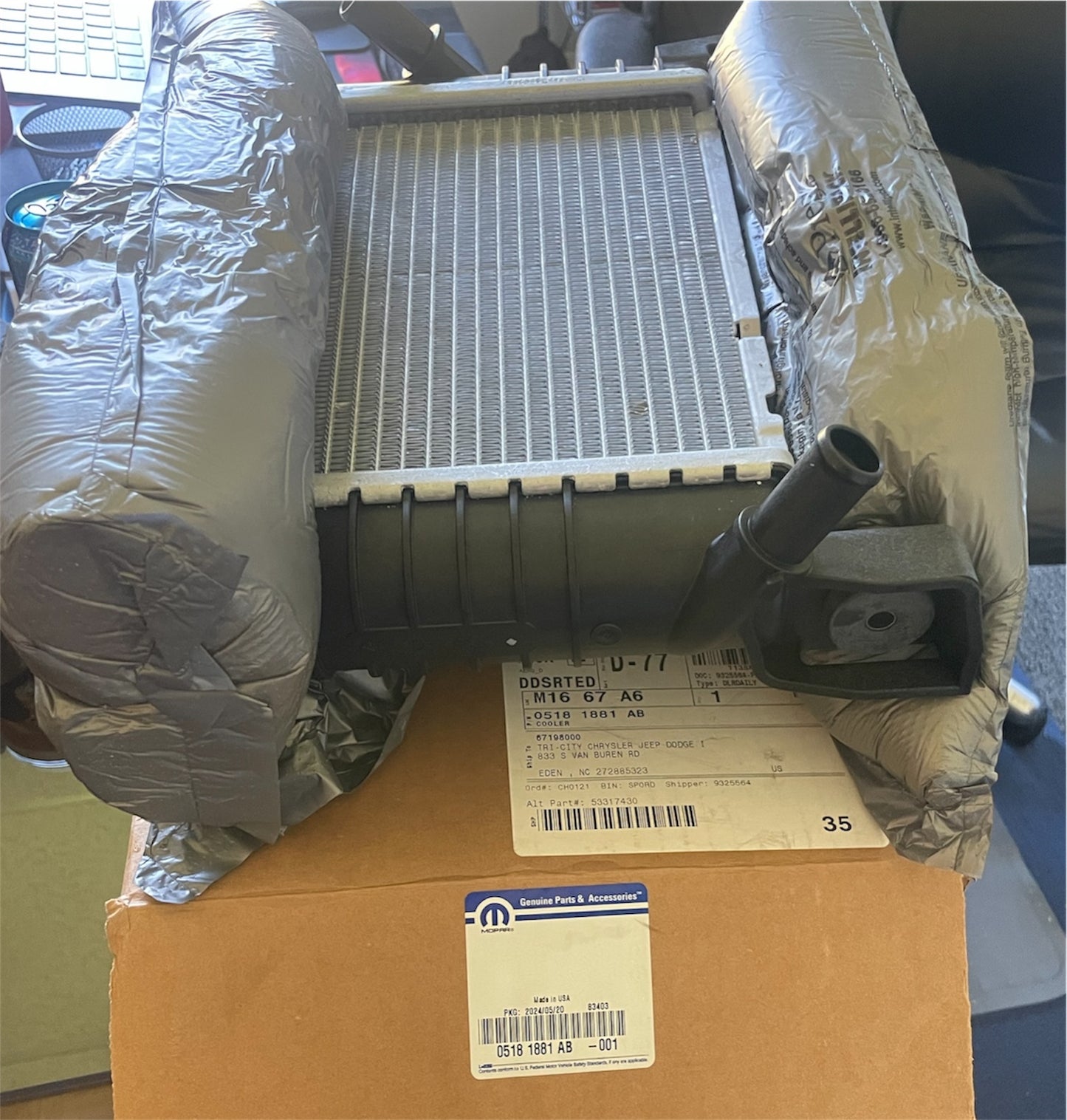 Mopar 05181881AB Cooler Auxiliary Low Temperature