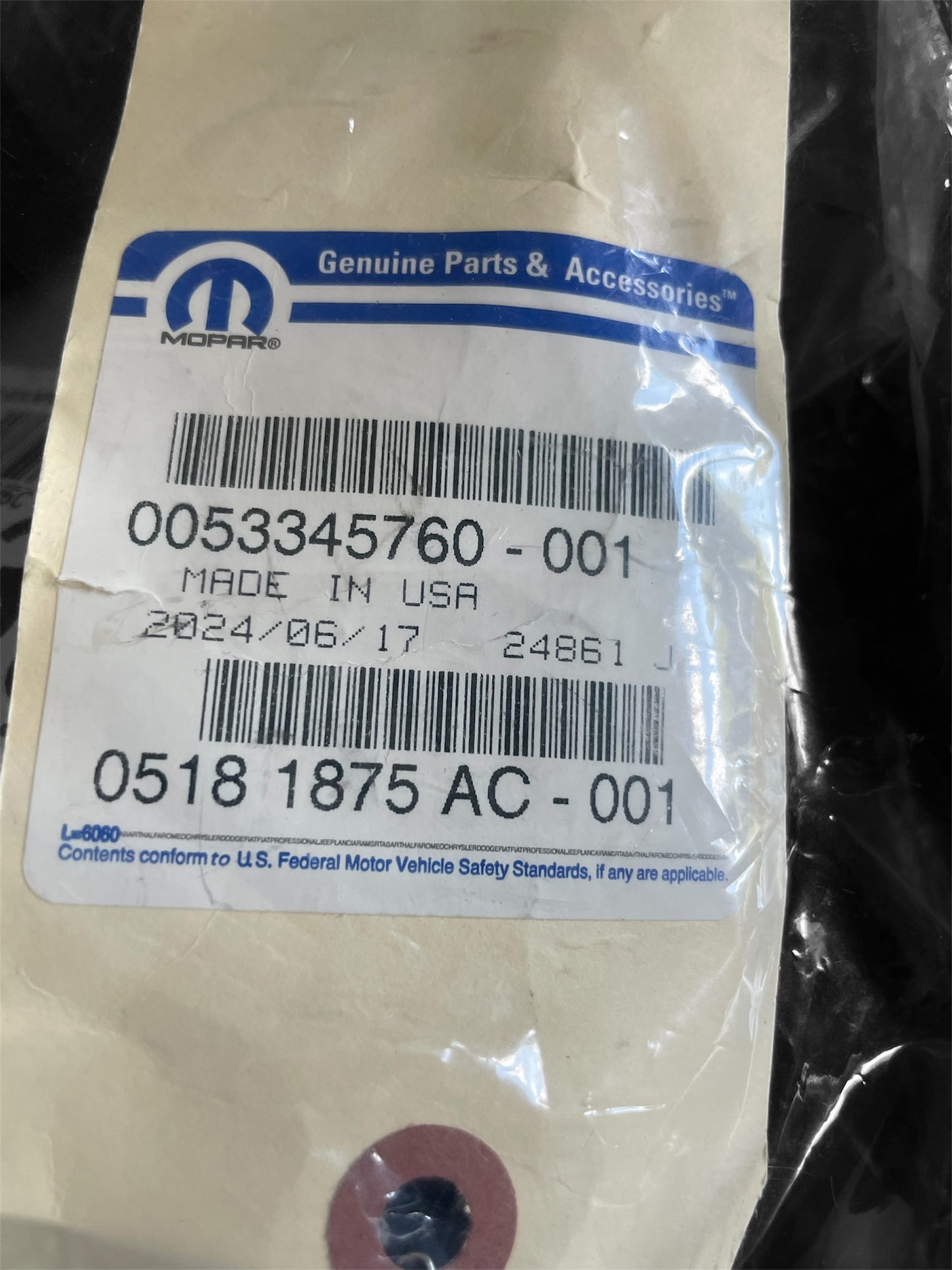Genuine Mopar Pump Supply Hose 5181875AC
