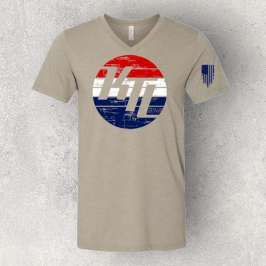 Limited Edition Red White and Blue Vintage KTL Unisex V Neck T